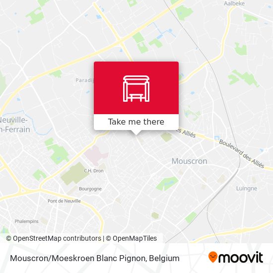 Mouscron / Moeskroen Blanc Pignon map