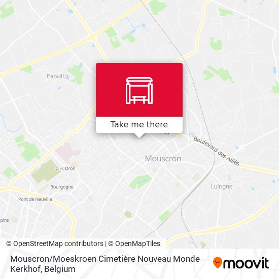 Mouscron / Moeskroen Cimetière Nouveau Monde Kerkhof map