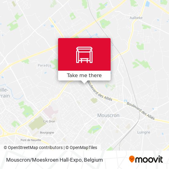 Mouscron/Moeskroen Hall-Expo map