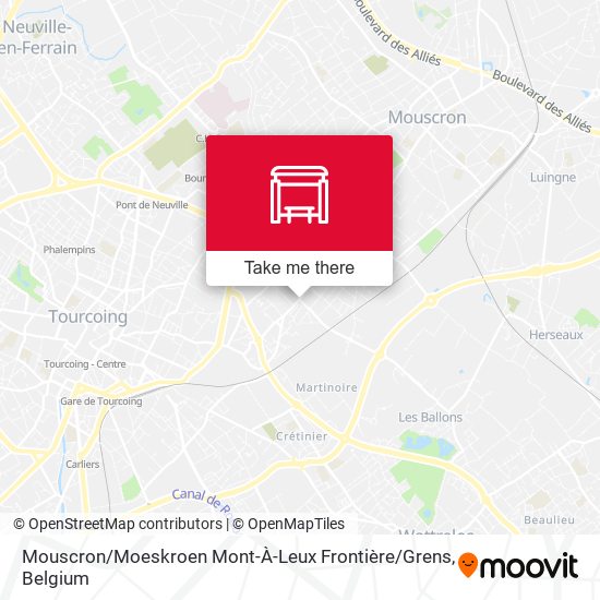Mouscron / Moeskroen Mont-À-Leux Frontière / Grens plan