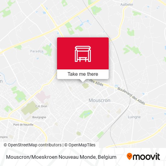 Mouscron / Moeskroen Nouveau Monde map