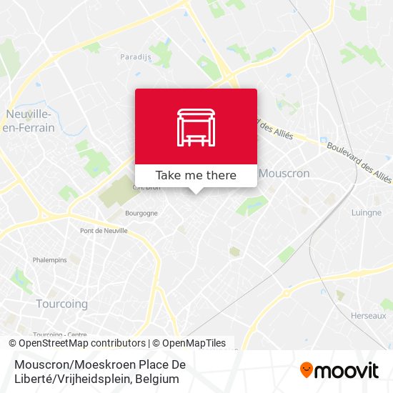 Mouscron / Moeskroen Place De Liberté / Vrijheidsplein map