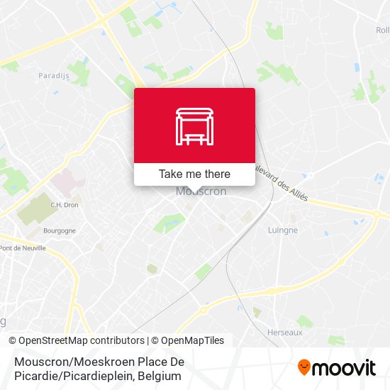 Mouscron / Moeskroen Place De Picardie / Picardieplein map