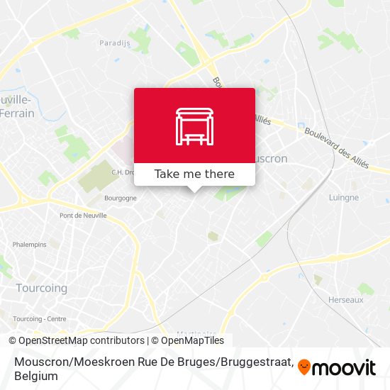 Mouscron / Moeskroen Rue De Bruges / Bruggestraat map