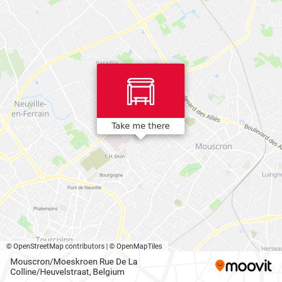 Mouscron / Moeskroen Rue De La Colline / Heuvelstraat map