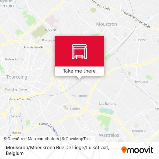 Mouscron / Moeskroen Rue De Liège / Luikstraat map