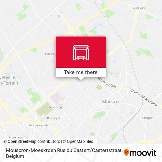 Mouscron / Moeskroen Rue du Castert / Castertstraat plan