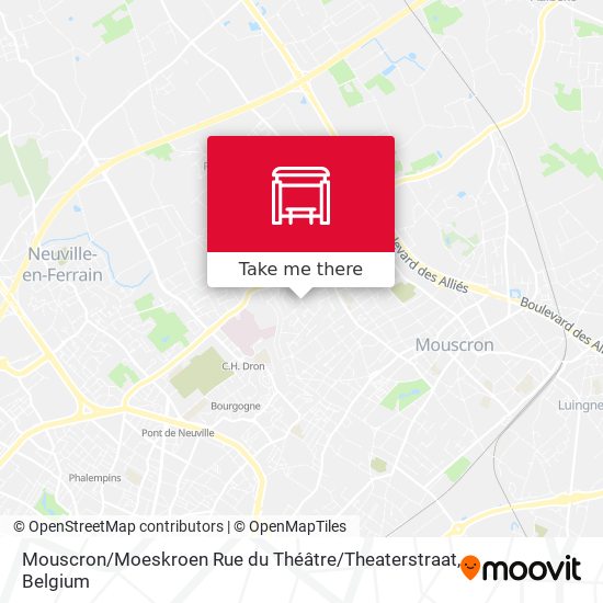 Mouscron / Moeskroen Rue du Théâtre / Theaterstraat plan