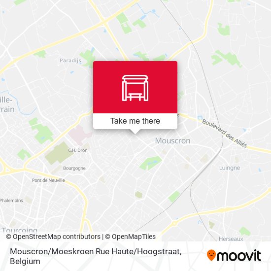 Mouscron / Moeskroen Rue Haute / Hoogstraat map