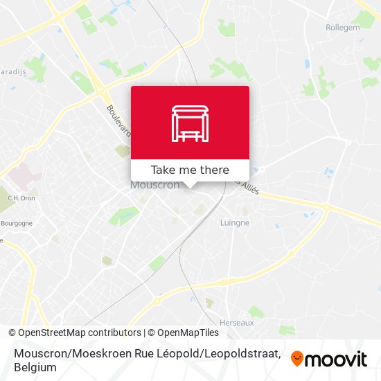 Mouscron / Moeskroen Rue Léopold / Leopoldstraat plan