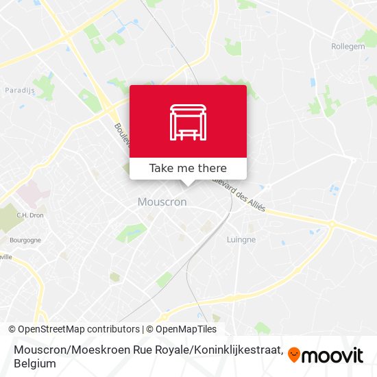 Mouscron / Moeskroen Rue Royale / Koninklijkestraat map