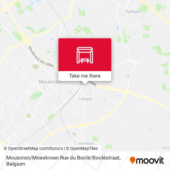 Mouscron / Moeskroen Rue du Boclé / Bocléstraat map