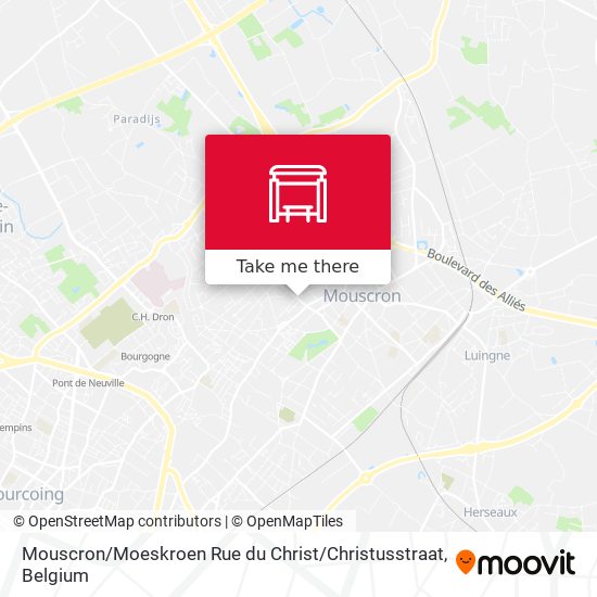 Mouscron / Moeskroen Rue du Christ / Christusstraat map