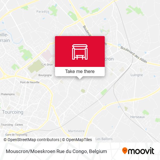 Mouscron / Moeskroen Rue du Congo map