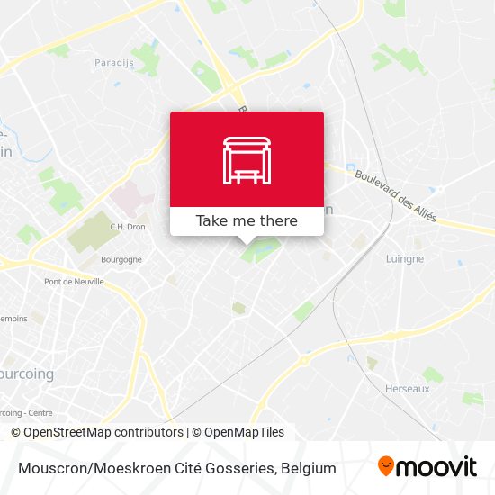 Mouscron / Moeskroen Cité Gosseries map
