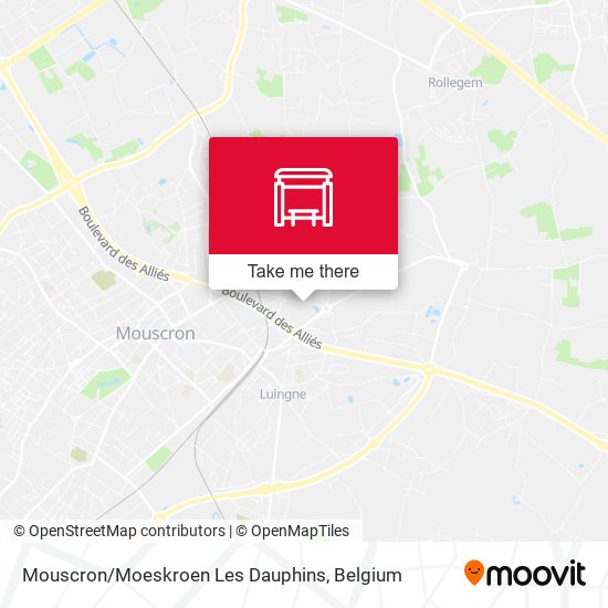 Mouscron / Moeskroen Les Dauphins map