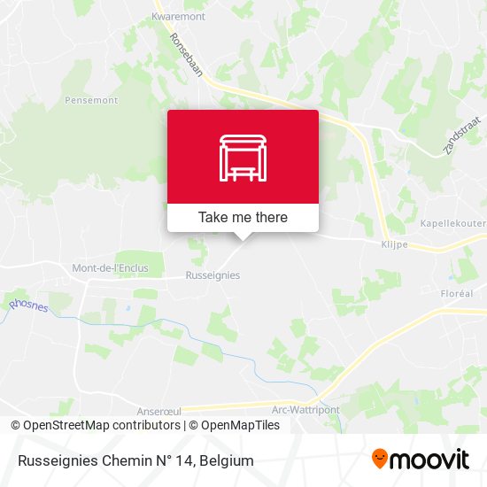 Russeignies Chemin N° 14 map