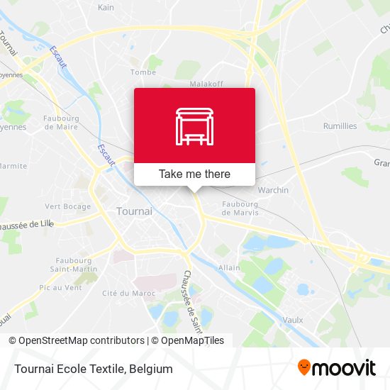Tournai Ecole Textile map