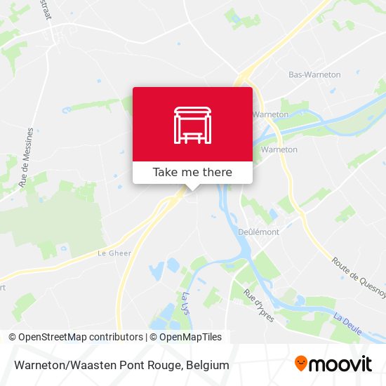 Warneton/Waasten Pont Rouge map