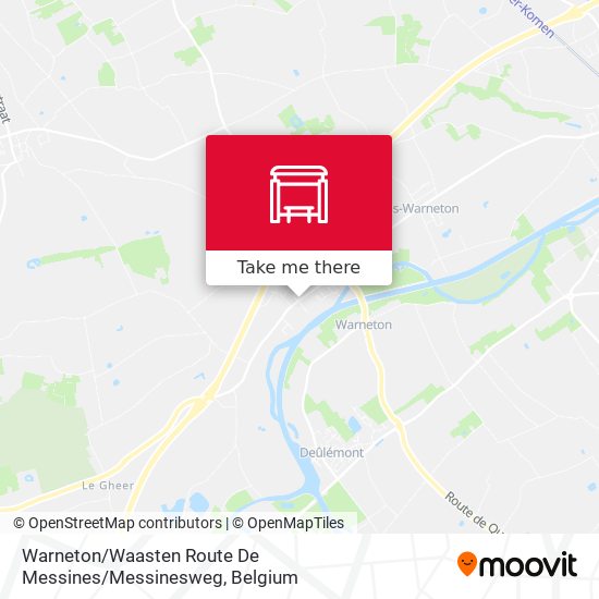 Warneton / Waasten Route De Messines / Messinesweg map