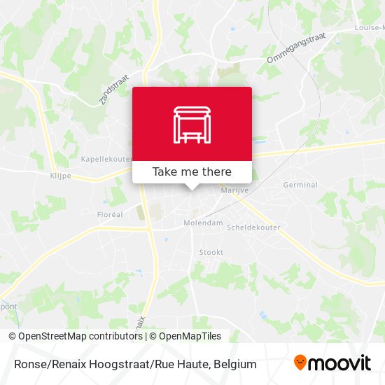 Ronse / Renaix Hoogstraat / Rue Haute plan