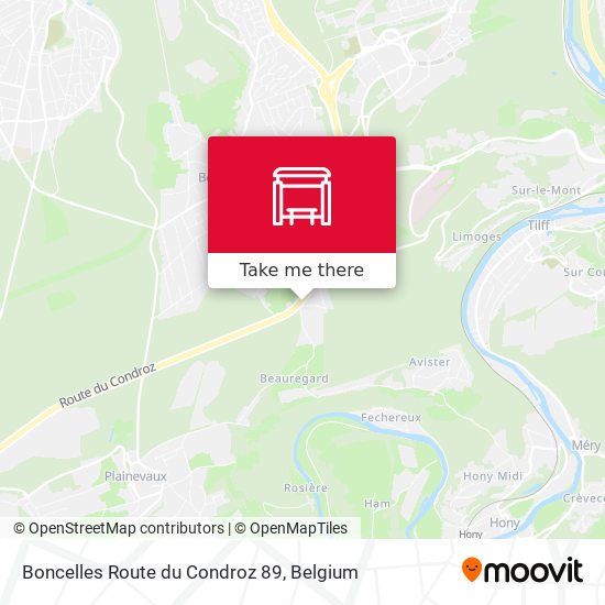 Boncelles Route du Condroz 89 map