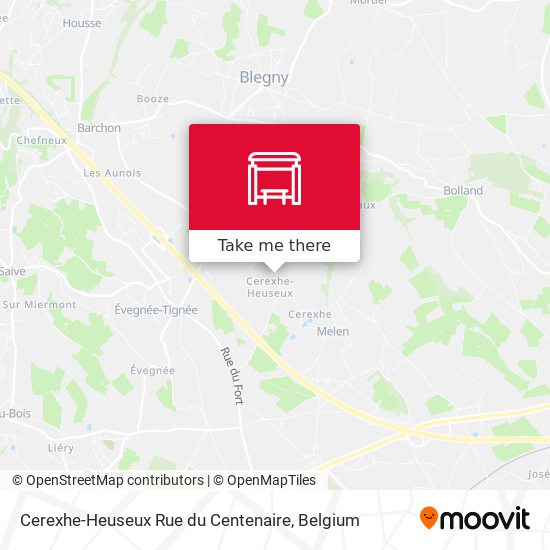 Cerexhe-Heuseux Rue du Centenaire map