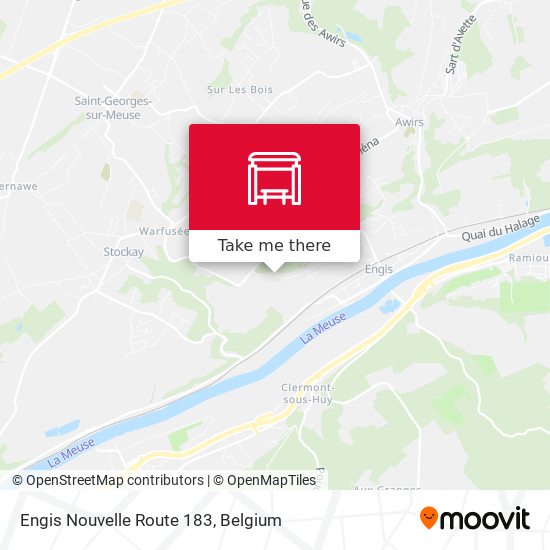 Engis Nouvelle Route 183 map