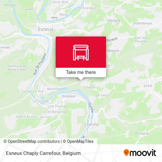 Esneux Chaply Intersection map