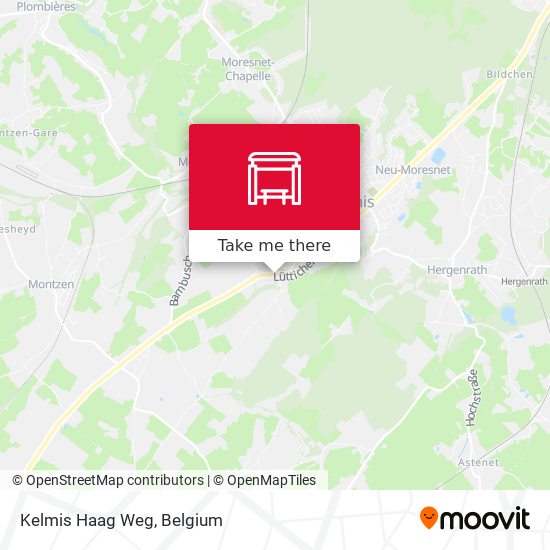 Kelmis Haag Weg map