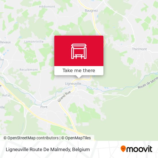 Ligneuville Route De Malmedy map