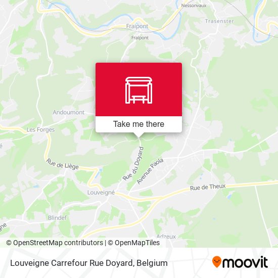 Louveigne Carrefour Rue Doyard map