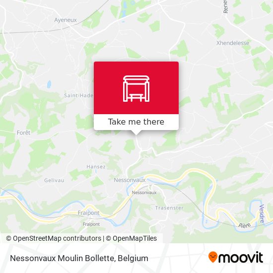 Nessonvaux Moulin Bollette map