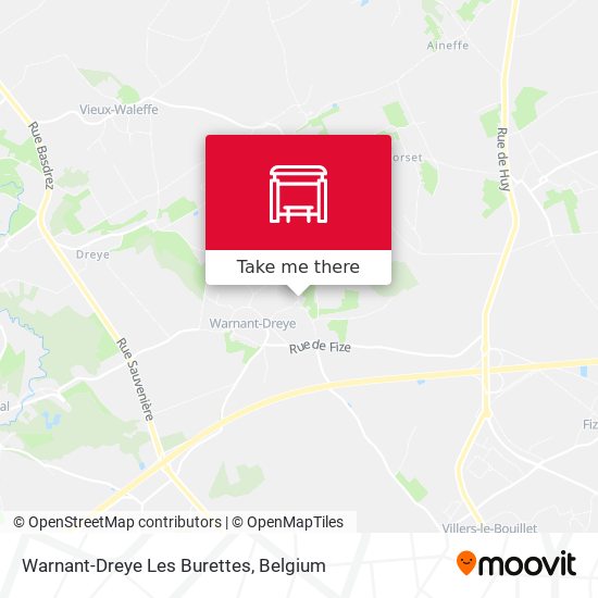 Warnant-Dreye Les Burettes map
