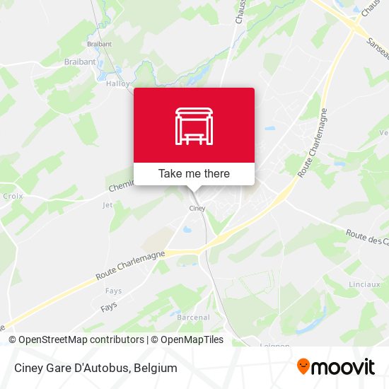 Ciney Gare D'Autobus plan