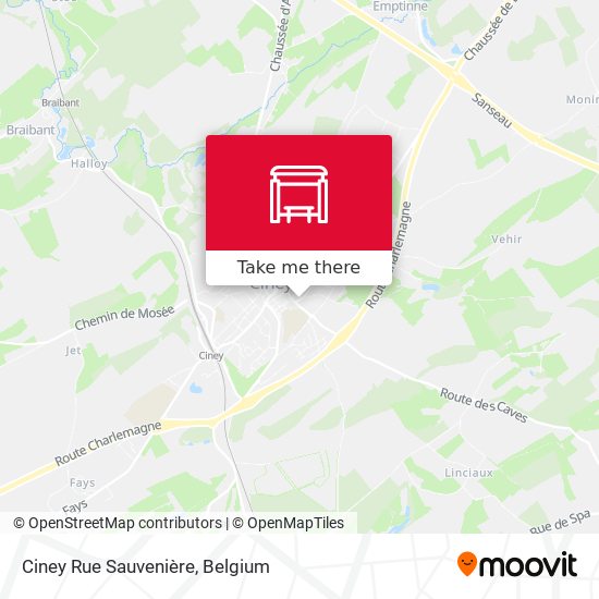 Ciney Rue Sauvenière map