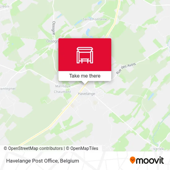 Havelange Post Office map