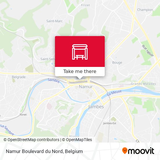 Namur Boulevard du Nord map