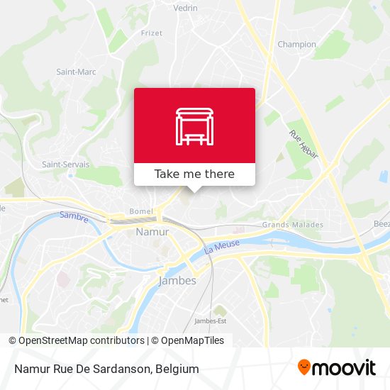 Namur Rue De Sardanson map