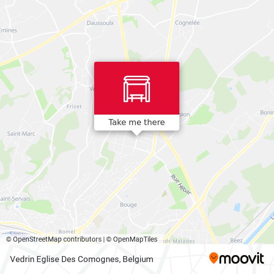 Vedrin Eglise Des Comognes map