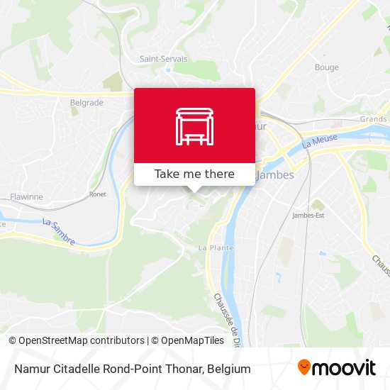 Namur Citadelle Rond-Point Thonar plan