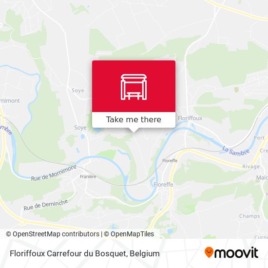 Floriffoux Carrefour du Bosquet map