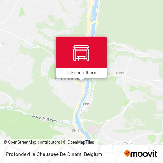 Profondeville Dinant Road map