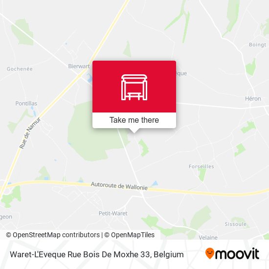 Waret-L'Eveque Rue Bois De Moxhe 33 map