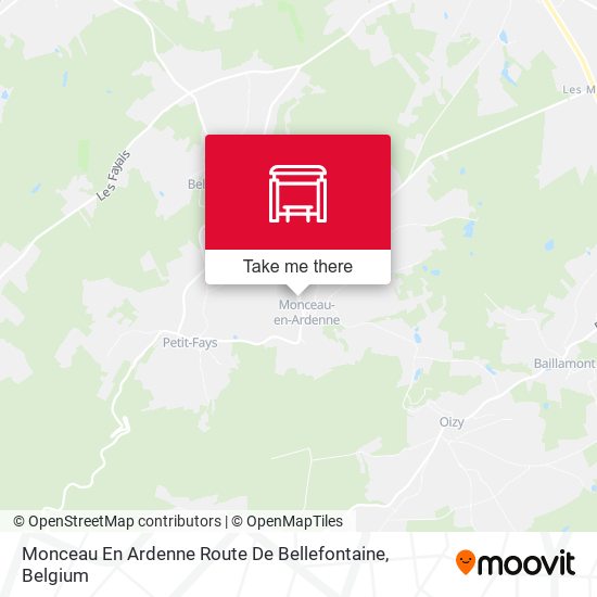 Monceau En Ardenne Route De Bellefontaine map