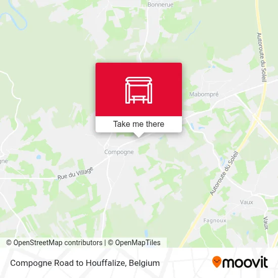 Compogne Road to Houffalize map