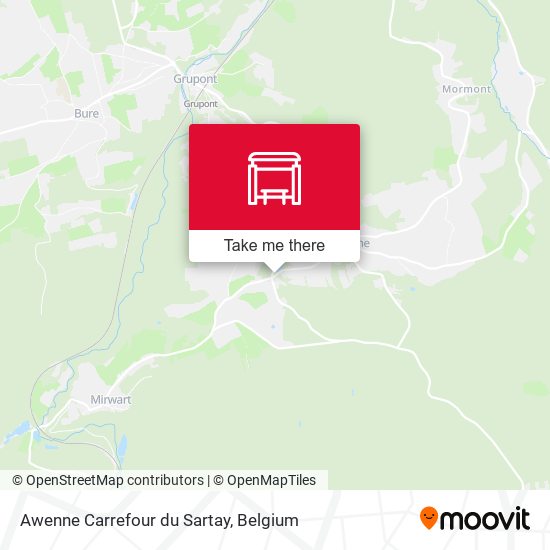 Awenne Carrefour du Sartay map