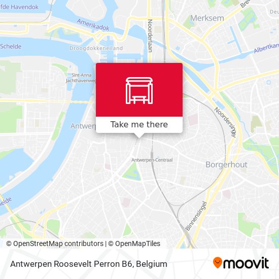 Antwerpen Roosevelt Perron B6 map