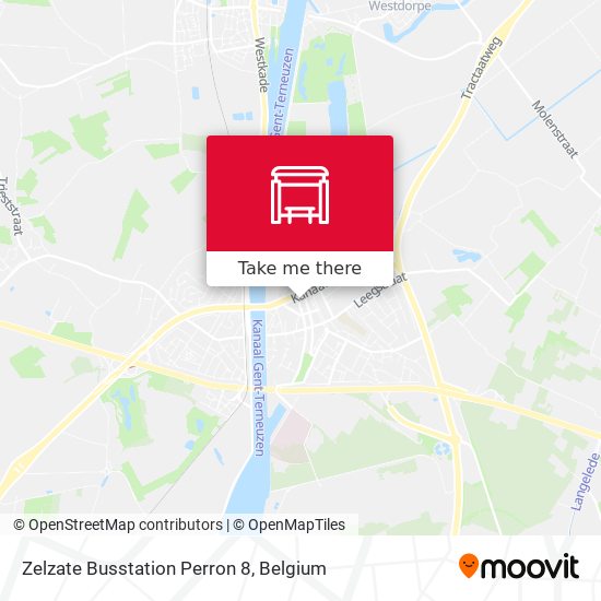 Zelzate Busstation Perron 8 map