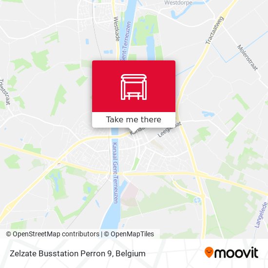 Zelzate Busstation Perron 9 map